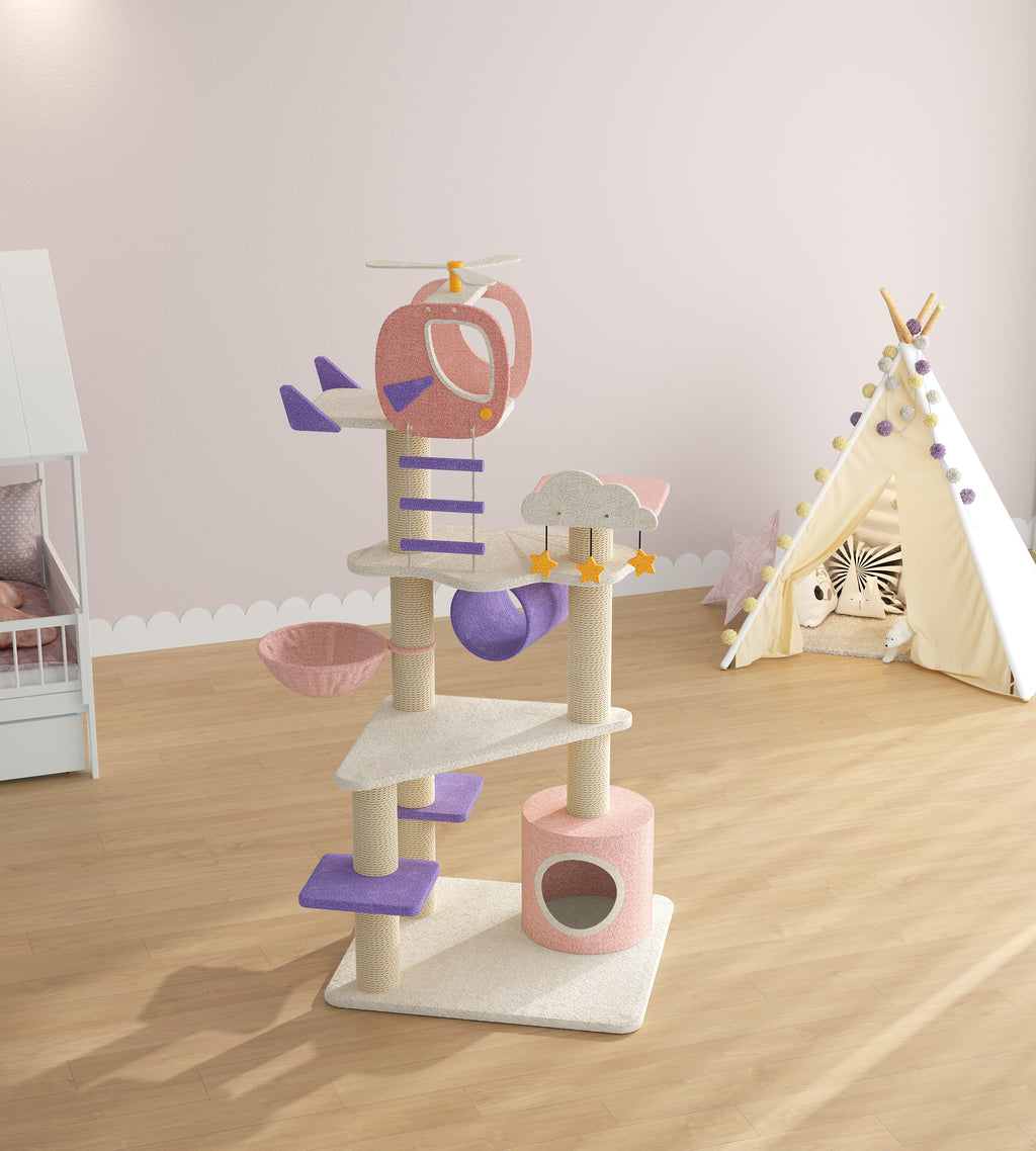Helicopter Cat Tree with Multi-Level Perches