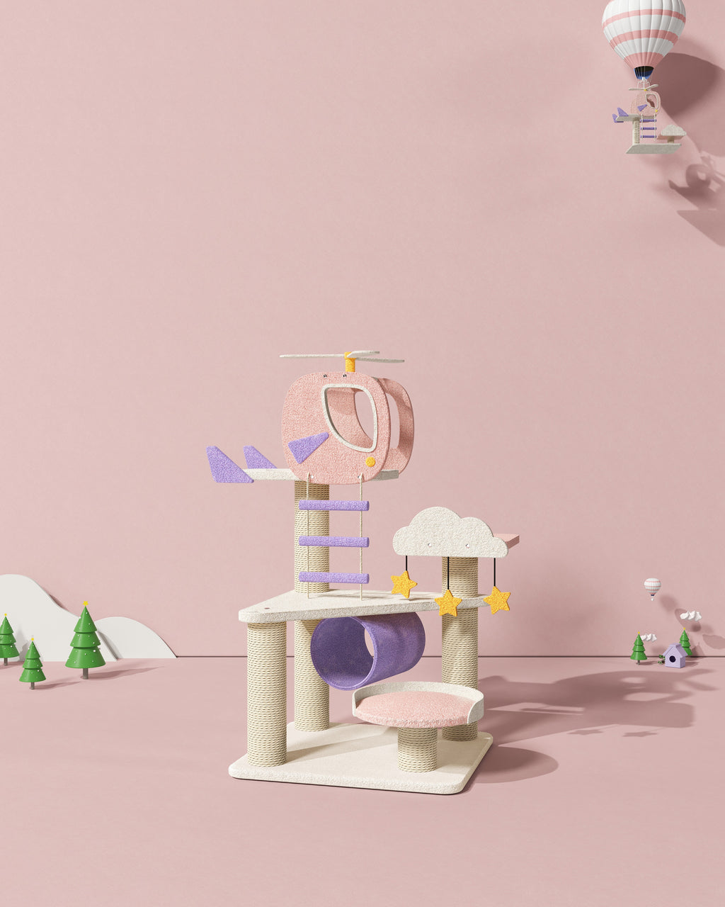 Helicopter Cat Tree with Multi-Level Perches