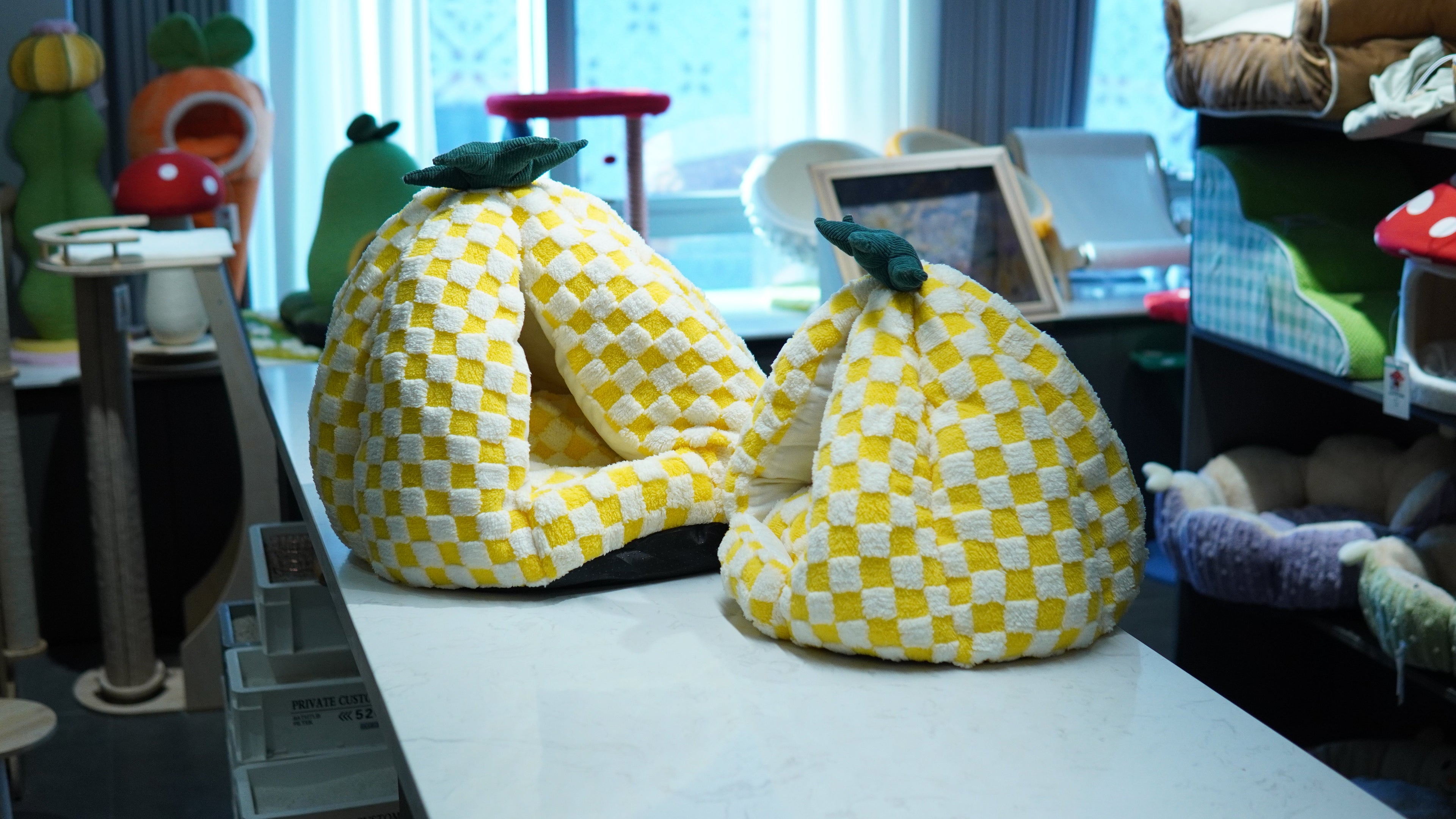 Harvest Moon Pumpkin Cat Bed - side view