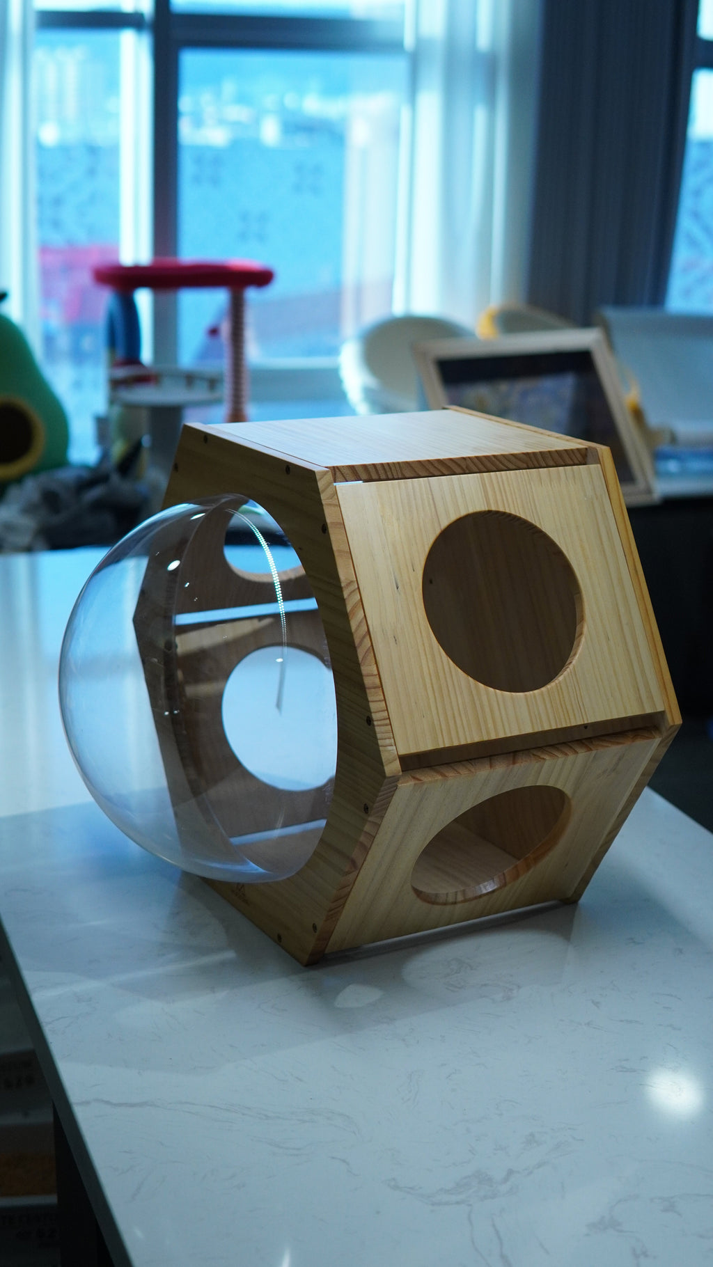 Cosmo Bubble Cat House - front view with bubble dome