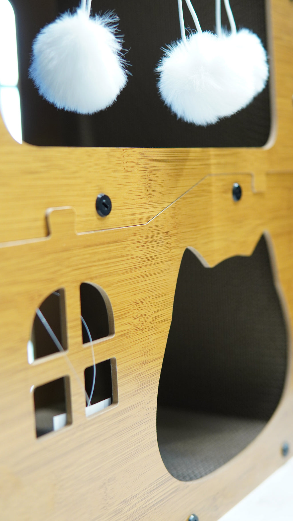 Meow Manor Two-Story Cat House - three-quarter angle
