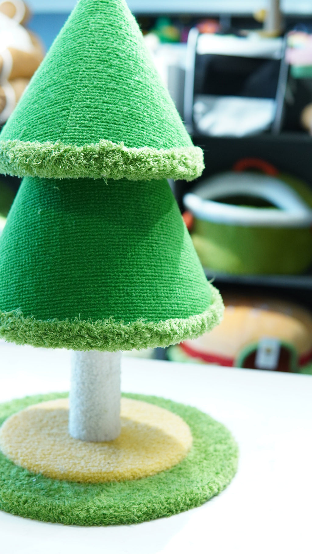 Christmas Tree Cat Scratcher - side view with pole