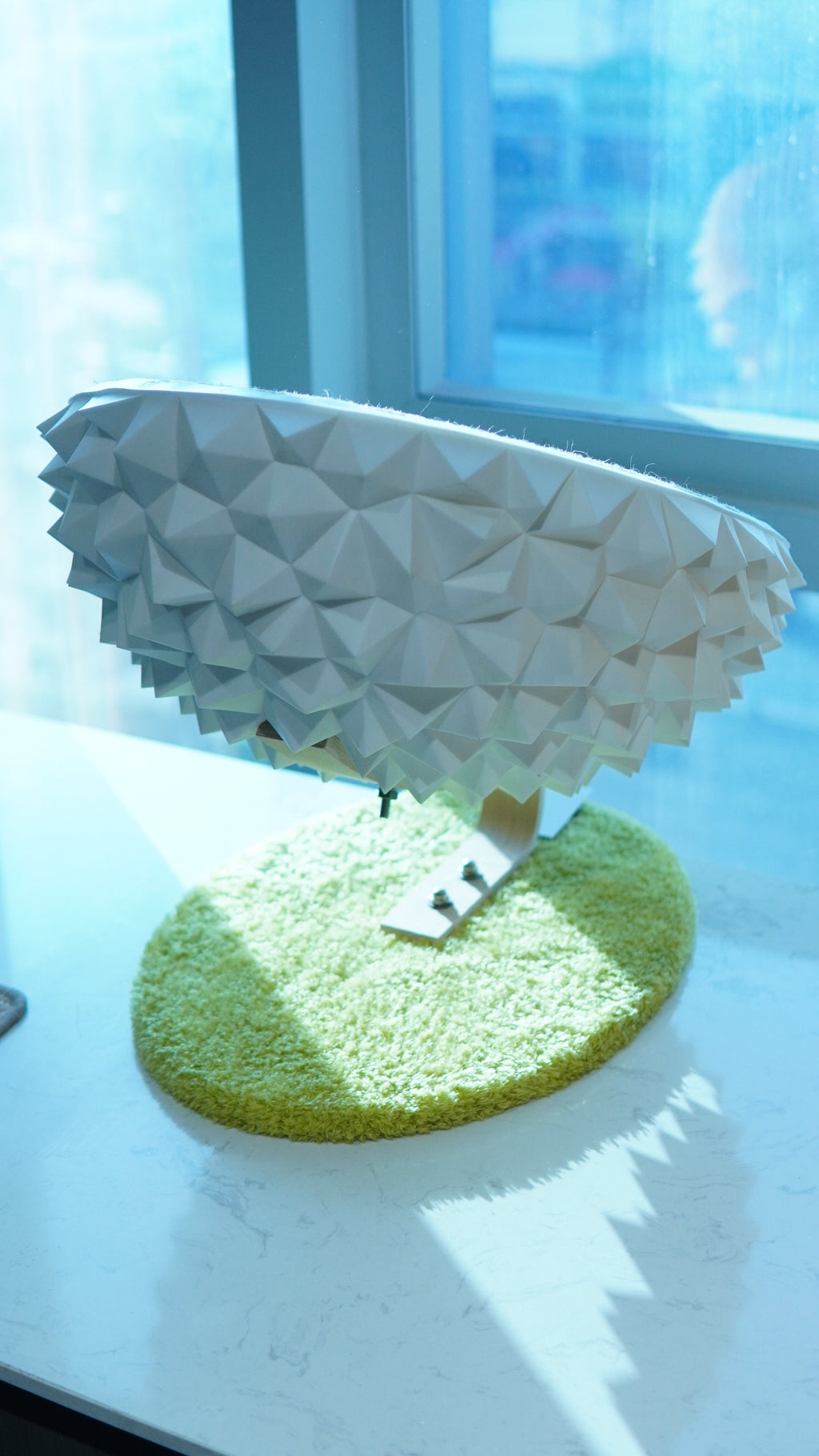 Durian Cat Scratcher White - angled side view