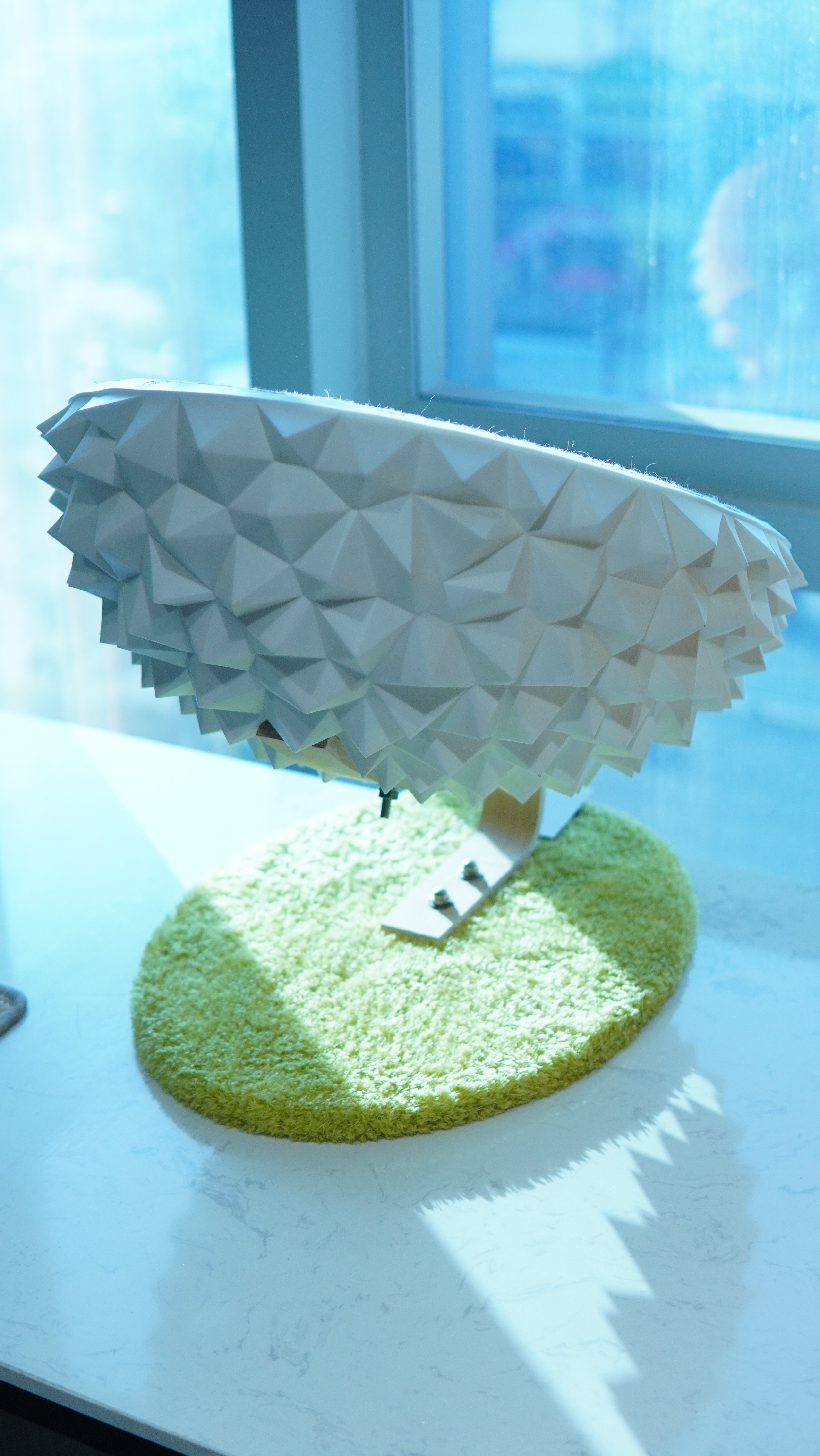 Durian Cat Scratcher White - angled side view