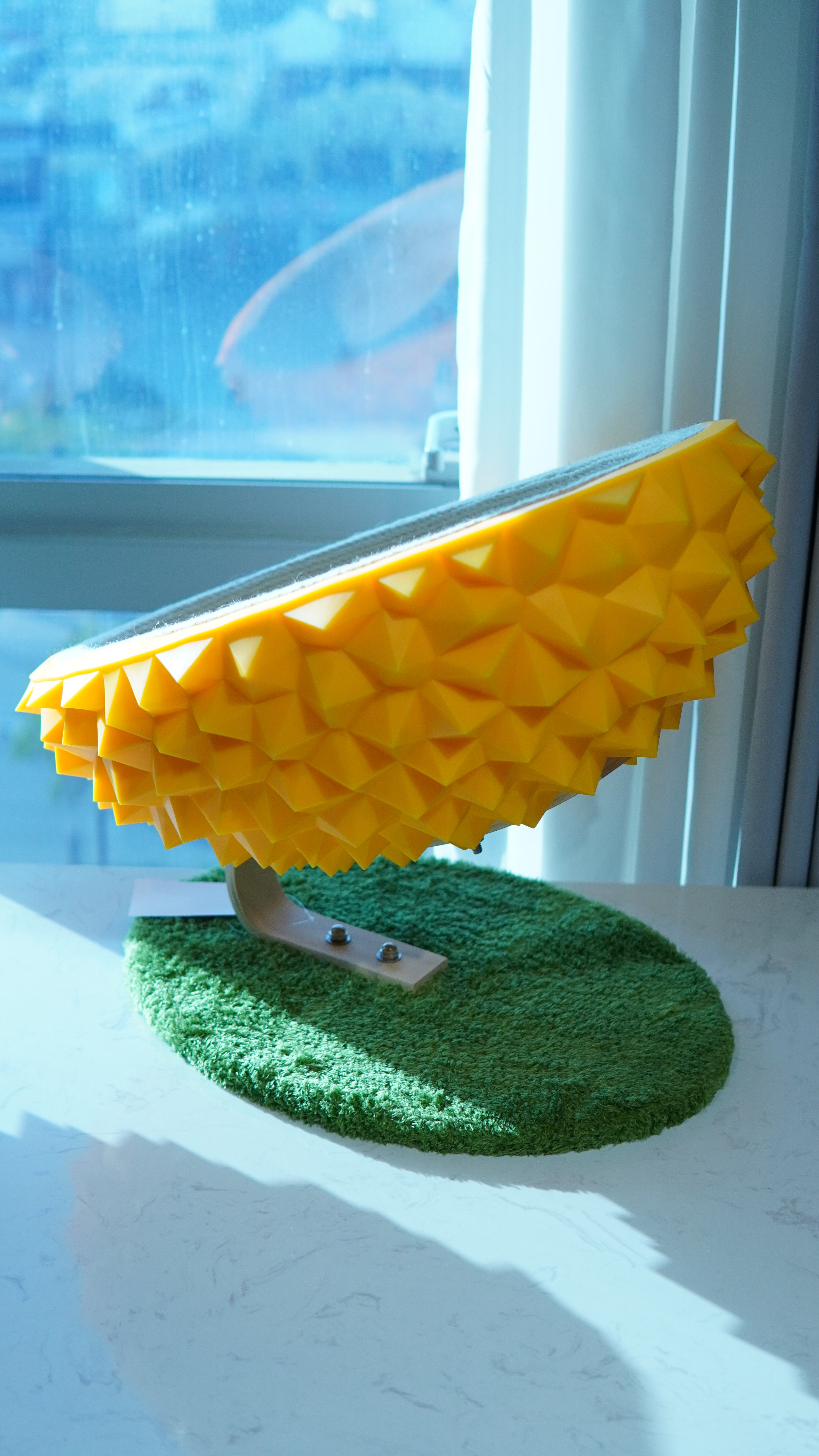 Durian Cat Scratcher Yellow - side view