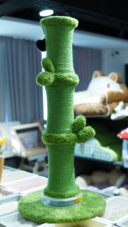Bamboo Panda Cat Scratcher - front view without panda toy