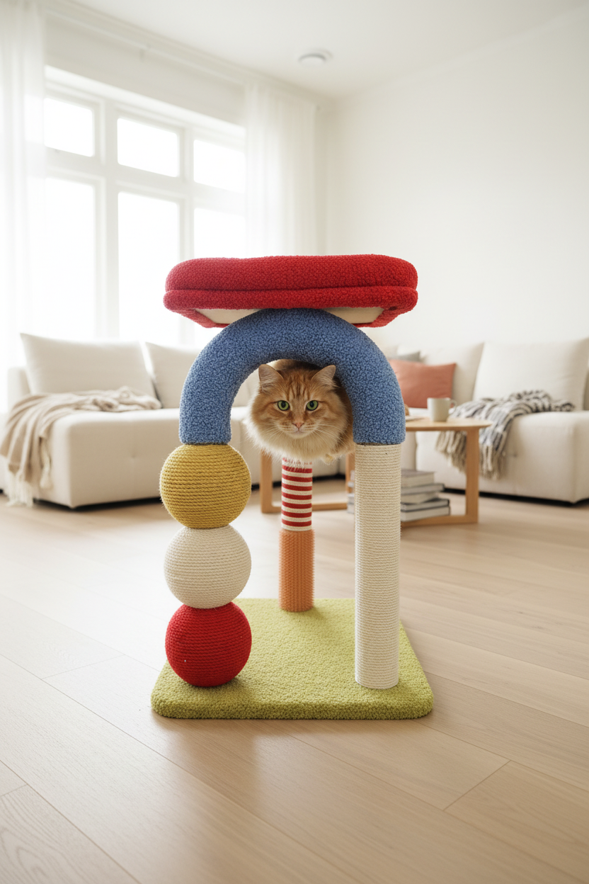 Bauhaus Cat Tower - Front Lifestyle