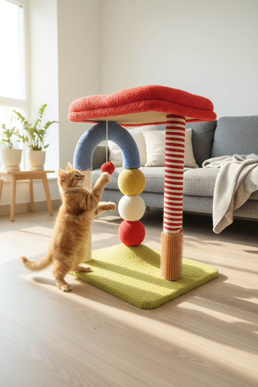 Bauhaus Cat Tower - Side Lifestyle