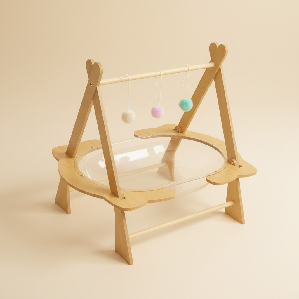 Cat Cradle Bed - Cream Background