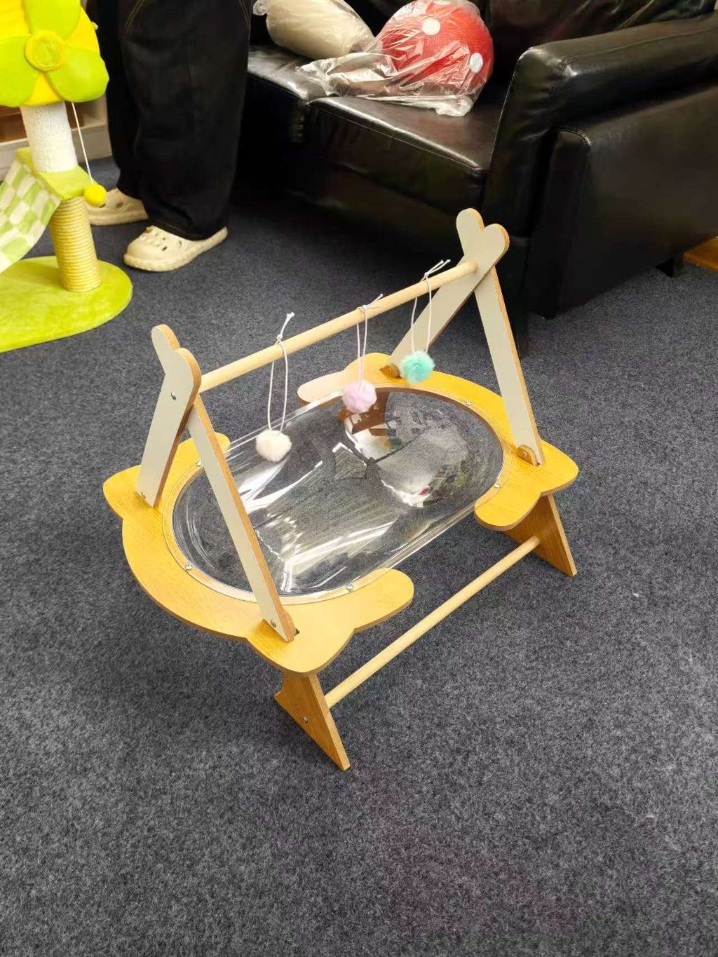 Cat cradle bed angle view