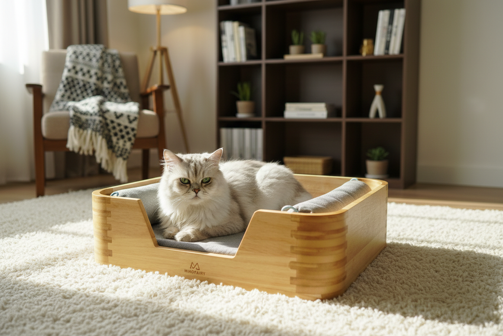 Cozy Modern Living Room with Cat