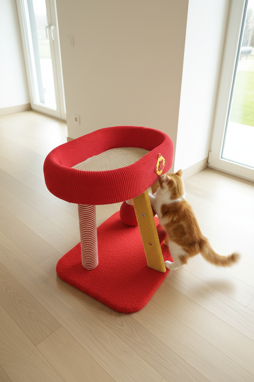 Fortune Cat Tree - Angled with ladder