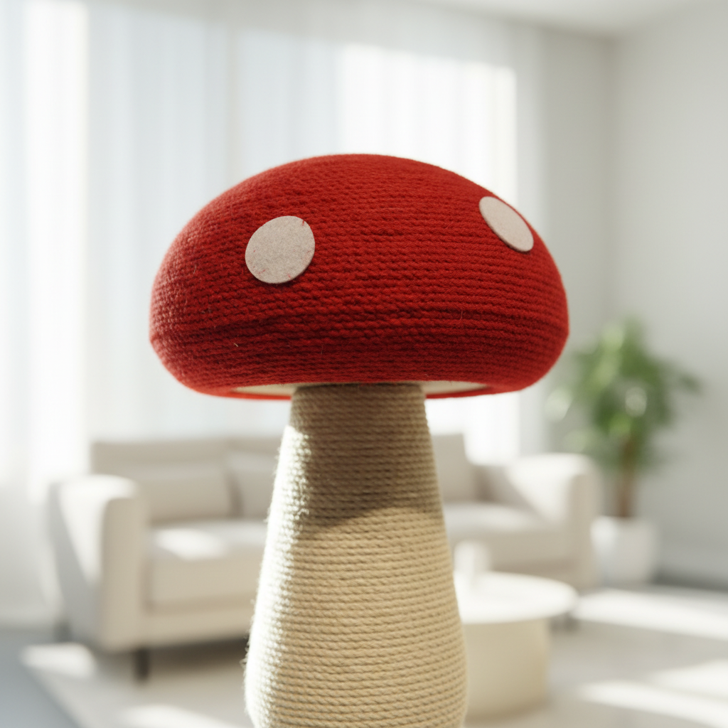 Mushroom Magic Cat Scratcher - texture detail close-up