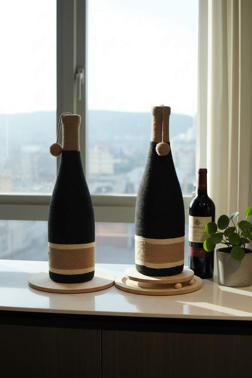 Noir Bouteille Cat Scratcher - kitchen marble lifestyle