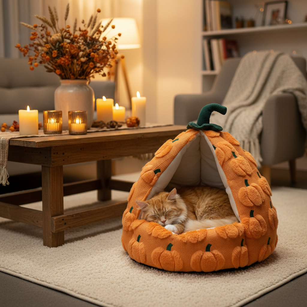 Harvest Pumpkin - autumn living room lifestyle