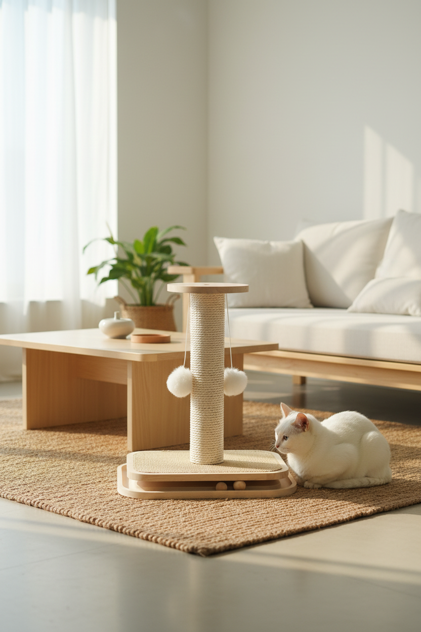 Spool & Play Cat Scratcher - Japandi living room lifestyle