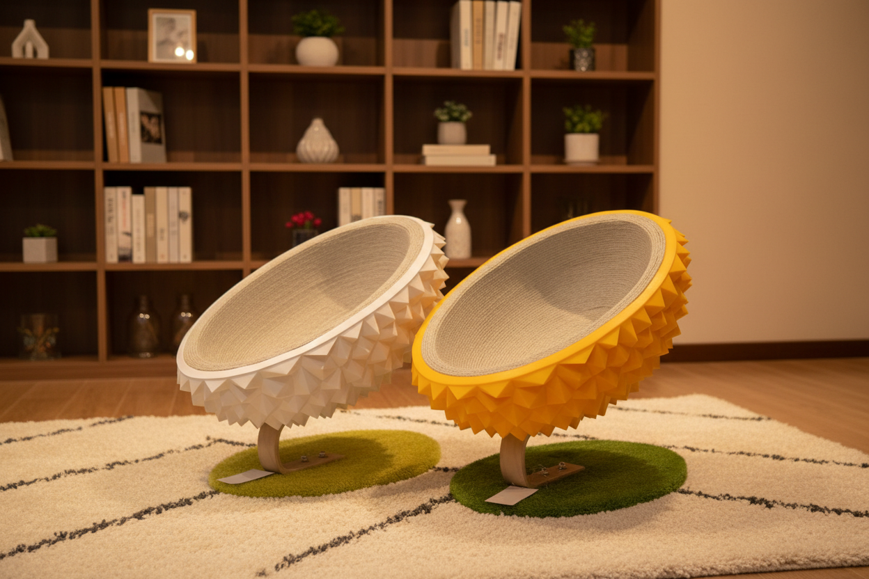 Durian Cat Scratcher both colors - modern living room lifestyle
