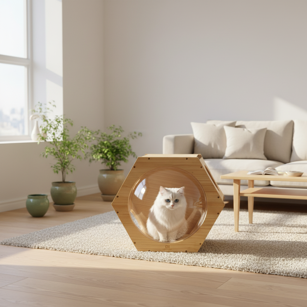 Cosmo Bubble Cat House - Japandi living room lifestyle