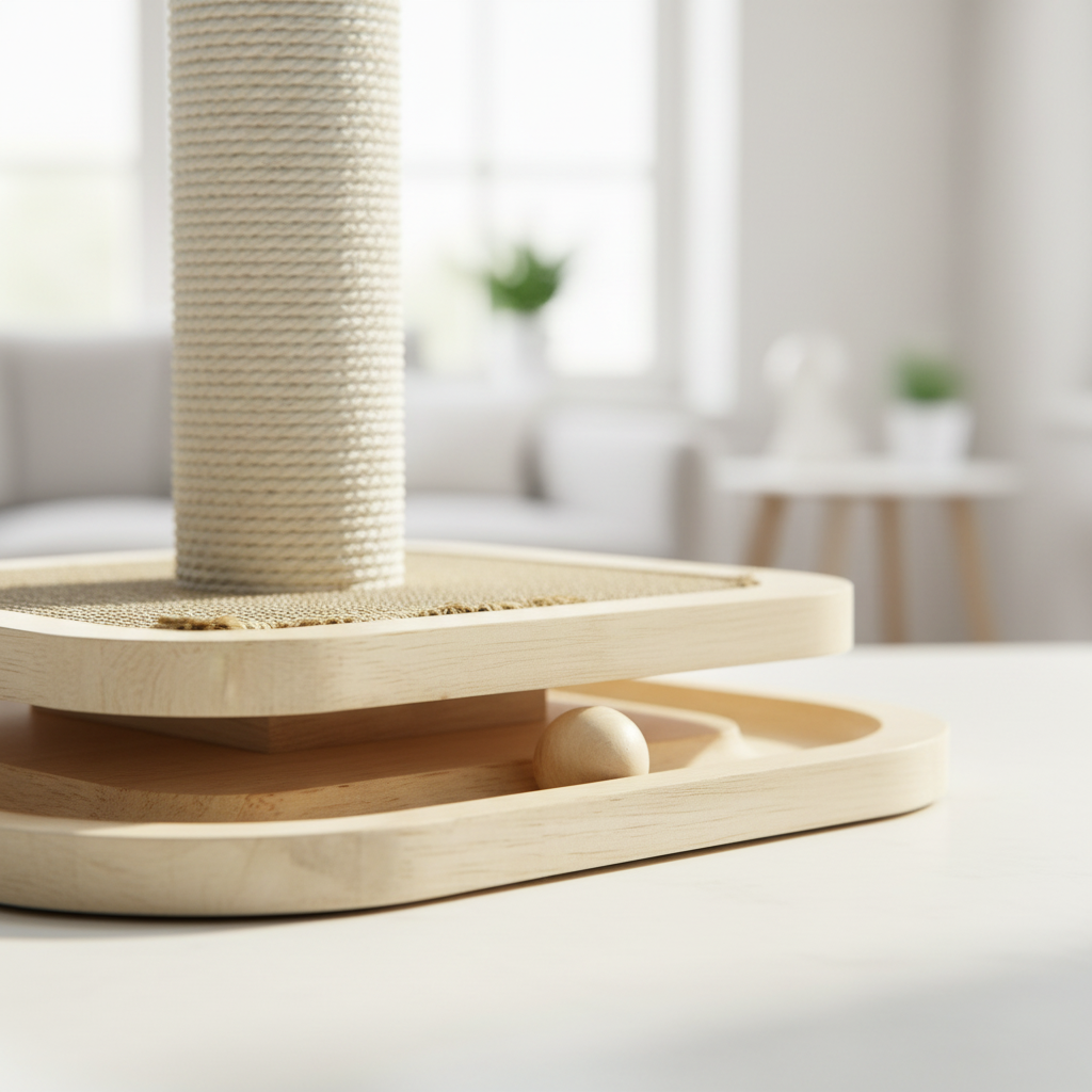 Spool & Play Cat Scratcher - ball track detail lifestyle
