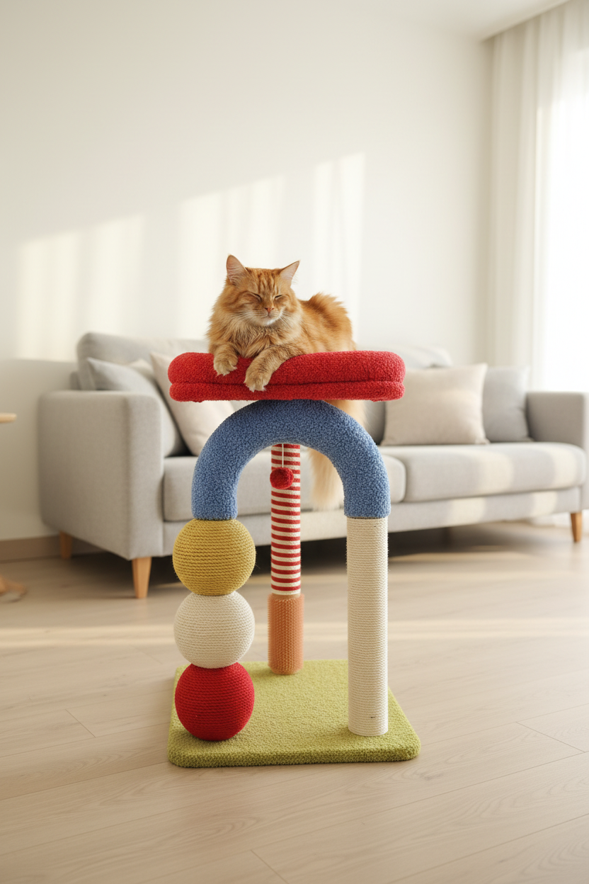 Rainbow Cat Tree Lifestyle